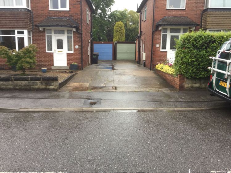 Before image of a double driveway